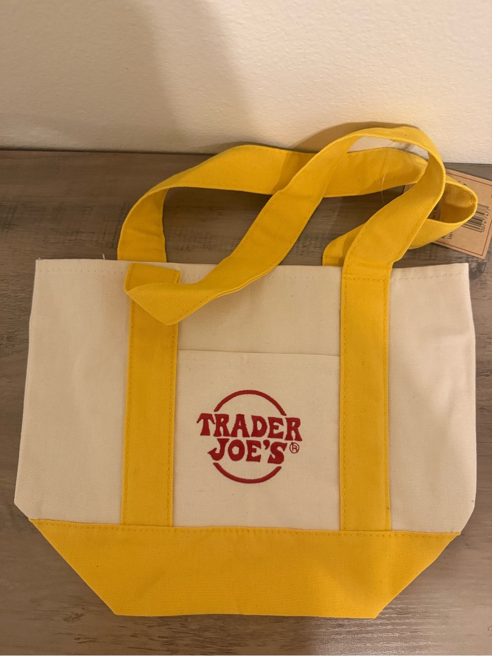 Trader Joe’s Mini Canvas Tote: Yellow Straps